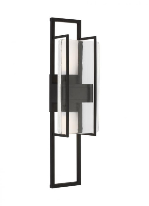 Visual Comfort & Co. Modern Collection Duelle Medium Wall Sconce, 1-Light, LED, Nightshade Black, 18"H (700WSDUE18B-LED927 70PGGJE) 