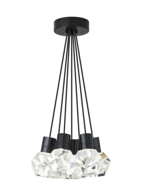 Visual Comfort & Co. Modern Collection Kira Chandelier, 7-Light, LED, Black, 15"W (700TDKIRAP7BB-LED930 70PGLF4) 