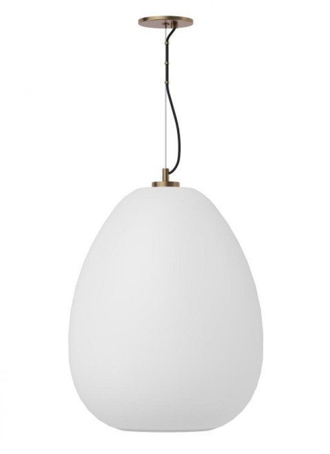 Visual Comfort & Co. Modern Collection Kapoor Large Pendant, 1-Light, LED, Transparent Smoke/Natural Brass, 21.7"H (700TDKPR17KNB-LED927 70PGJGP) 