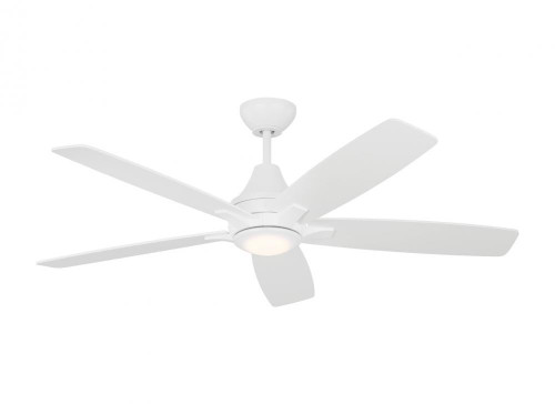 Generation Lighting Lowden 52" Dimmable Indoor/Outdoor Integrated LED White Ceiling Fan with Light Kit, Remote Control 