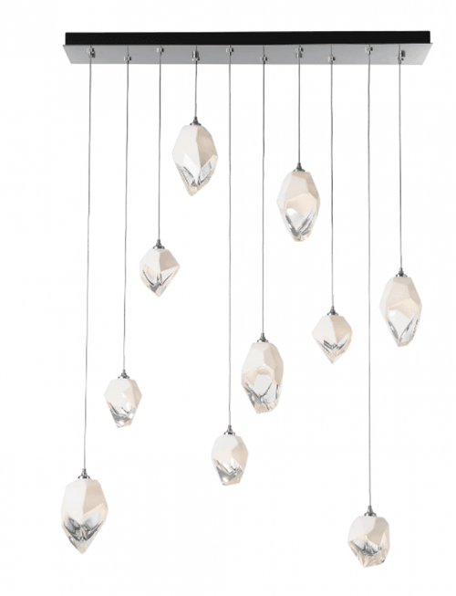 Hubbardton Forge Chrysalis Pendant, 10-Light, White, White Polished Crystal, 44.5"W (131145-SKT-STND-02-WP0756 5YTQ5E) 