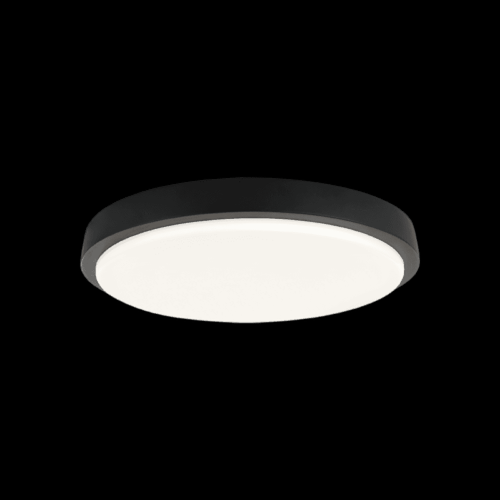 Matteo Lighting Zane Flush Mount, 1-Light, LED, Matte Black, White Acrylic Shade, 15.63"W (M16115MB 3060MPV) 
