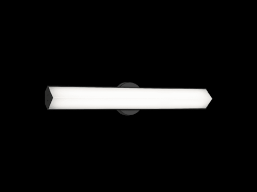 Matteo Lighting Jade Bath Vanity Light, 1-Light, LED, Black, White Glass Shade, 24"W (S09924BK 3060NMX) 