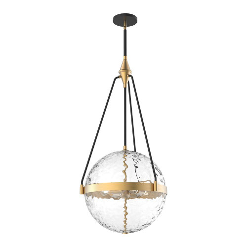 Alora Lighting Harmony Pendant, 4-Light, Brushed Gold, Clear Water Glass, 35.75"H 