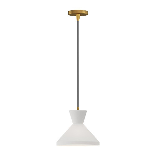Alora Lighting Betty Pendant, 1-Light, Aged Gold, Opal Matte Glass, 10.25"D 