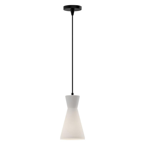 Alora Lighting Betty Pendant, 1-Light, Matte Black, Opal Matte Glass, 12"H 