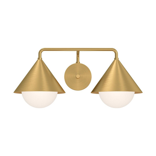 Alora Lighting Remy Bathroom Vanity Light, 1-Light, Brushed Gold, Opal Matte Glass, 21.13"W 