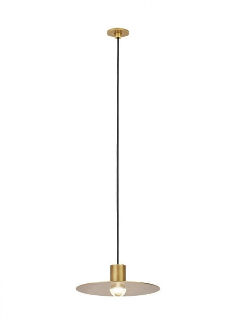 Visual Comfort & Co. Modern Collection Eaves Ceiling Chandelier, 1-Light, LED, Natural Brass, 8"W (700TRSPAEVS1PNB-LED930 70PGEKP) 