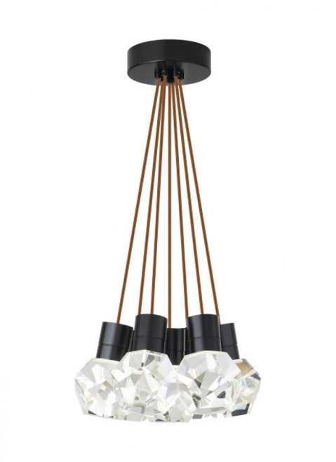 Visual Comfort & Co. Modern Collection Kira Chandelier, 7-Light, LED, Black, 15"W (700TDKIRAP7PB-LED922 70PKD7K) 