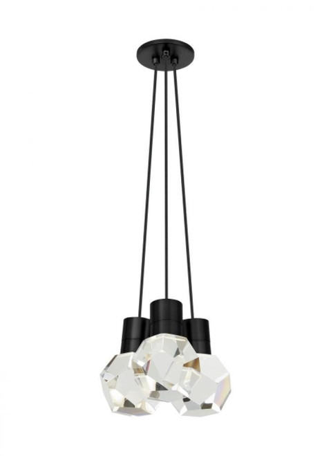 Visual Comfort & Co. Modern Collection Kira Ceiling Pendant, 3-Light, LED, Black, 10"W (700TDKIRAP3BB-LEDWD 70PGLCX) 