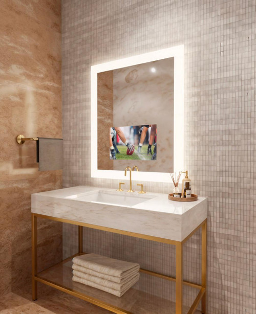 Electric Mirror Silhouette Lighted Mirror Television, 21.5" HD Television Display, Integrated LED, Clear, 42"H x 36"W x 1.75"D (SIL-215-AV-3642 YUU6011X43) 