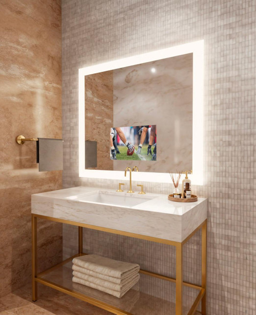Electric Mirror Silhouette Lighted Mirror Television, 21.5" HD Television Display, Integrated LED, Clear, 42"H x 48"W x 1.75"D (SIL-215-AV-4842 YUU6011X45) 