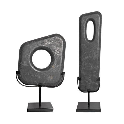 Noir Flaubert Sculpture, Black Marble and Matte Black, 6.5"W (AM-312BM-2 YUU6013FX6) 