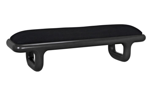 Noir Sigmund Bench, Black Cotton Fabric, Pale Frame, 70.5"W (GBEN141P YUU6013FY2) 