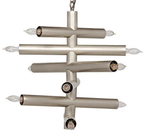Noir Alec Chandelier, 12-Light, Antique Silver, 29"W (LAMP627ASV YUU6013FY8) 