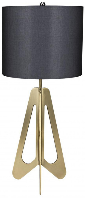 Noir Candis Table Lamp, 1-Light, Antique Brass, Styrene Black Cotton Shade, 29"H (LAMP667MBSH YUU6013FZ6) 