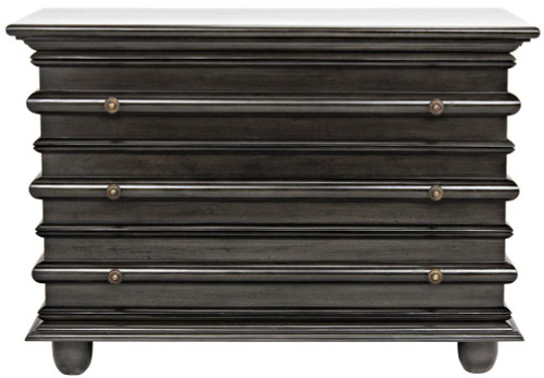 Noir Ascona Chest, 3-Drawer, Pale, 42"W GDRE137P, Noir GDRE137P YUU6013LUG 