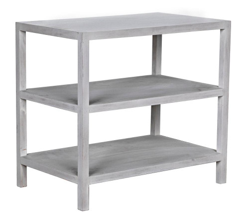 Noir 2-Shelf Side Table, White Wash, 26"H (GTAB235WH YUU6013MR3) 