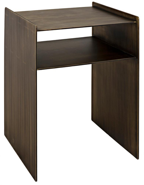 Noir Cyrus Side Table, Aged Brass, 21"H (GTAB828AB YUU6013MTT) 