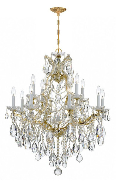 Crystorama Maria Theresa Chandelier - Gold, Hand Cut Crystal 32"H 