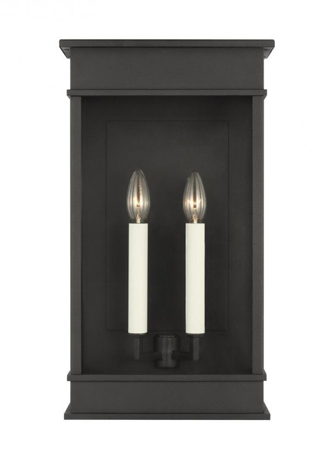 Visual Comfort & Co. Studio Collection Cupertino Wall Lantern, 2-Light, Textured Black, 22.75"H (CO1472TXB 70733M8) 