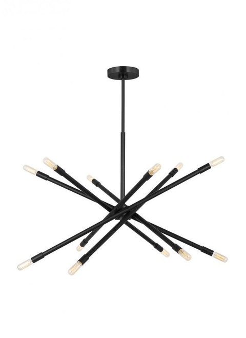 Visual Comfort & Co. Studio Collection Eastyn Chandelier, 12-Light, Midnight Black, 29.75"W (CC16612MBK 70733ML) 