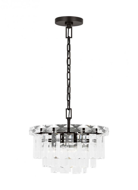 Visual Comfort & Co. Studio Collection Arden Chandelier, 4-Light, Aged Iron, 16.13"W (CC1254AI 70733LP) 