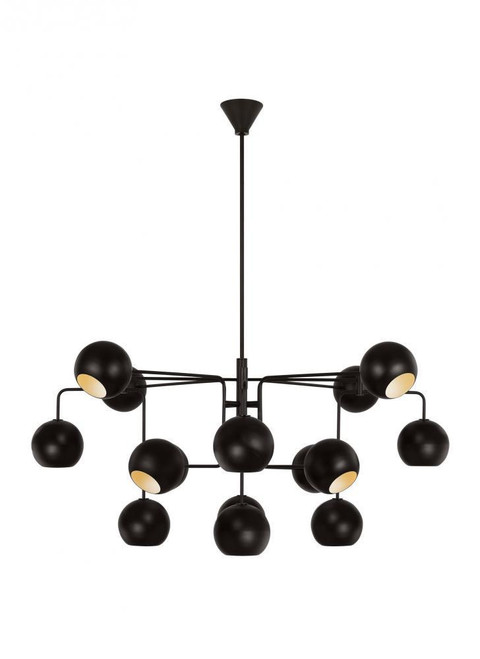 Visual Comfort & Co. Studio Collection Chaumont Extra Large Chandelier, 16-Light, Aged Iron, 48"W (LXC10016AI 70733NN) 