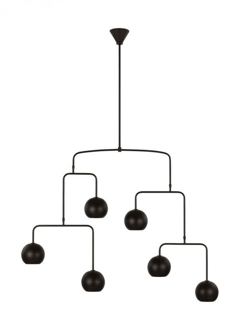 Visual Comfort & Co. Studio Collection Chaumont Extra Large Chandelier, 6-Light, Aged Iron, 49.75"W (LXC1026AI 70733NQ) 