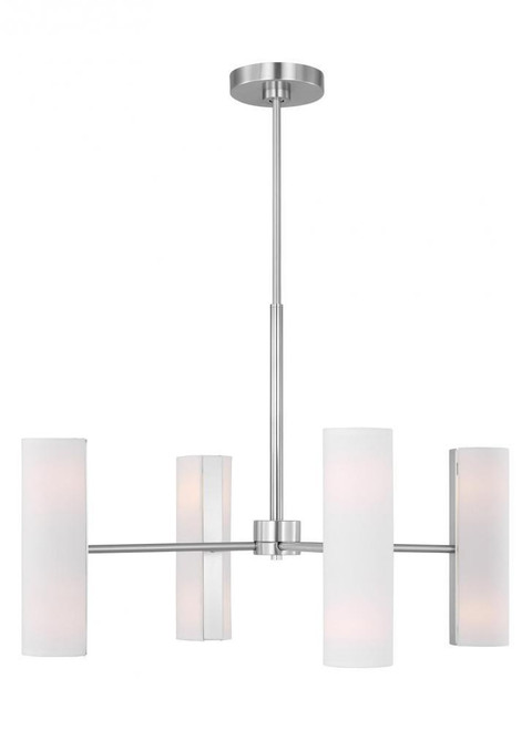 Visual Comfort & Co. Studio Collection Capalino Chandelier, 8-Light, Brushed Steel, 30"W (DJC1058BS 70734KT) 