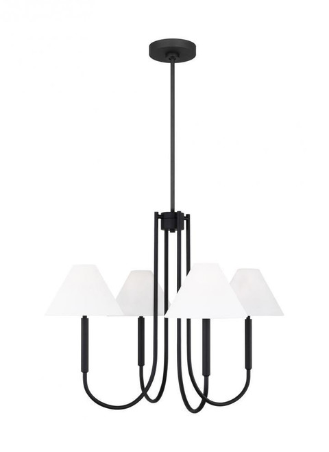 Visual Comfort & Co. Studio Collection Porteau Medium Chandelier, 5-Light, Midnight Black, 30"W (DJC1024MBK 70734M5) 
