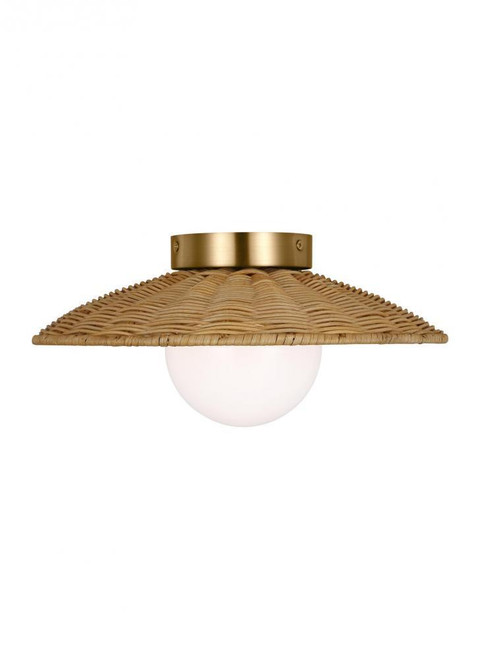 Visual Comfort & Co. Studio Collection Mari Medium Flush Mount, 1-Light, Burnished Brass, 13"W (KSF1091BBS 70734MY) 