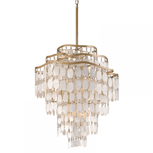 Corbett Dolce Pendant, 12-Light, Champagne Leaf, 28"H (109-412-CPL 94G8) 