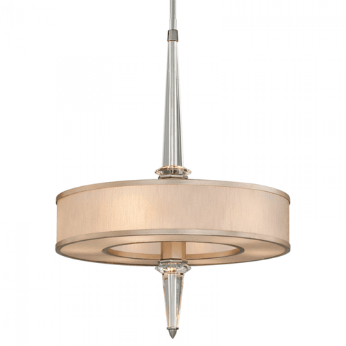 Corbett Harlow Pendant, 10-Light, LED, Tranquility Silver Leaf With Polished Stainless, 35.75"H (166-46-WSL/SS 94GH) 