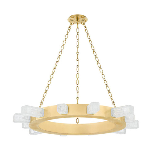 Corbett Citrine Chandelier, 12-Light, LED, Vintage Brass, 36"W (342-35-VB 95DX) 