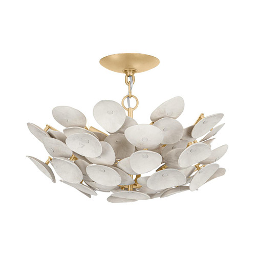 Corbett Aimi Semi Flush, 3-Light, Vintage Gold Leaf, 20.25"W (356-21-VGL 95EY) 