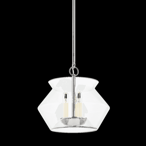 Hudson Valley Edmonton Lantern, 3-Light, Polished Nickel, Clear Glass Shade, 15"W (8115-PN ACJXQ) 