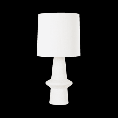 Hudson Valley Ramapo Table Lamp, 1-Light, Aged Brass/Pale Flax Ceramic, White Linen Shade, 31.5"H (L1805-AGB/CPF ACJYE) 
