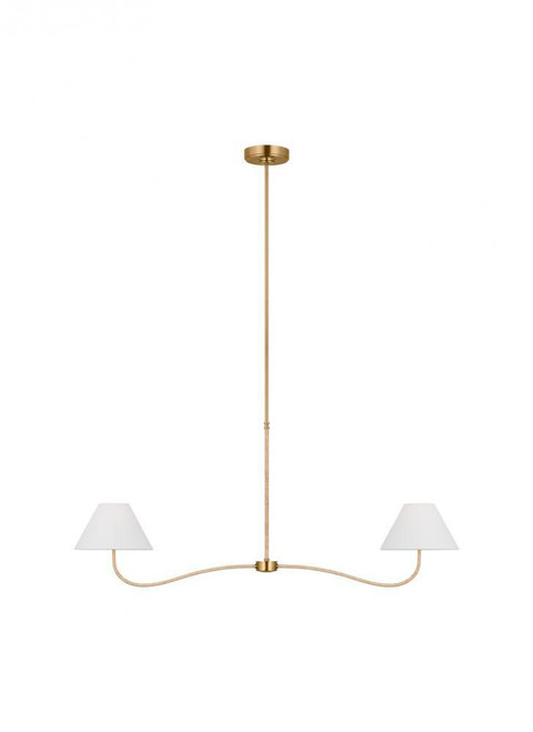 Visual Comfort & Co. Studio Collection Laguna Linear Chandelier, 2-Light, Burnished Brass, 10.5"W (CC1712BBS 70736KX) 
