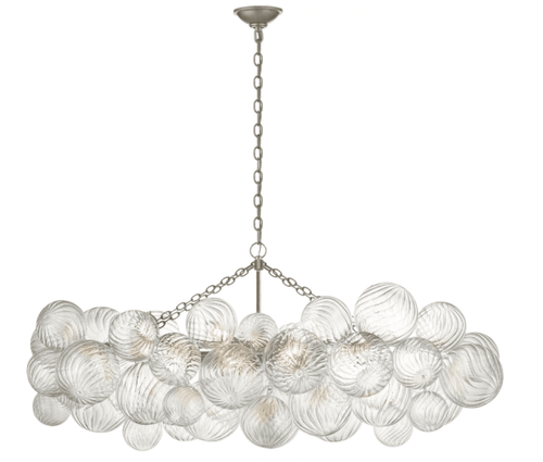 Visual Comfort & Co. Signature Collection Talia Medium Linear Chandelier, 8-Light, Burnished Silver Leaf, 26.25"W (JN 5116BSL-CG CWZ6Z) 