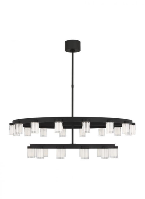 Visual Comfort & Co. Modern Collection The Esfera Two Tier X-Large 28-Light Damp Rated Integrated Dimmable LED Ceiling Chandelier in Nights, Visual Comfort & Co. Modern Collection KWCH19727B 70PKG5G 