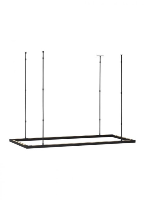 Visual Comfort & Co. Modern Collection The Stagger Halo 50 Damp Rated Integrated Dimmable LED Ceiling Uplight Linear Suspension in Nightsha, Visual Comfort & Co. Modern Collection MDLS18727B 70PKJ5P 