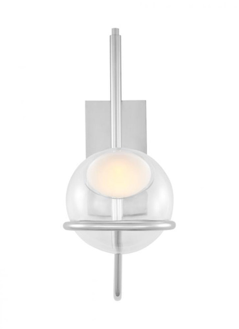 Visual Comfort & Co. Modern Collection Crosby Medium Wall Sconce, 1-Light, LED, Polished Nickel, 18"H (700WSCRBY18N-LED927 70PKF8D) 