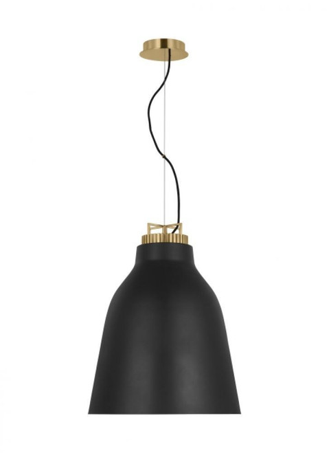 Visual Comfort & Co. Modern Collection Forge Large Tall Pendant, 1-Light, LED, Natural Brass, 25"H (SLPD12727BNB 70PKG5Y) 
