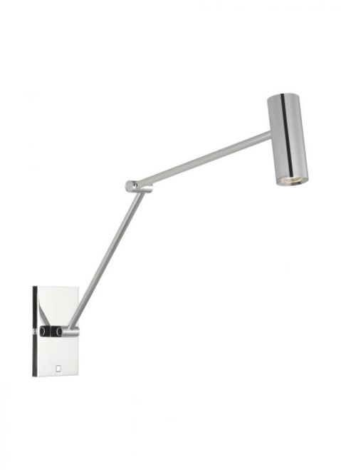 Visual Comfort & Co. Modern Collection The Ponte Task Wall Sconce, 1-Light, LED, Polished Nickel, 14.7"H (SLTS14630N 70PKJ4C) 
