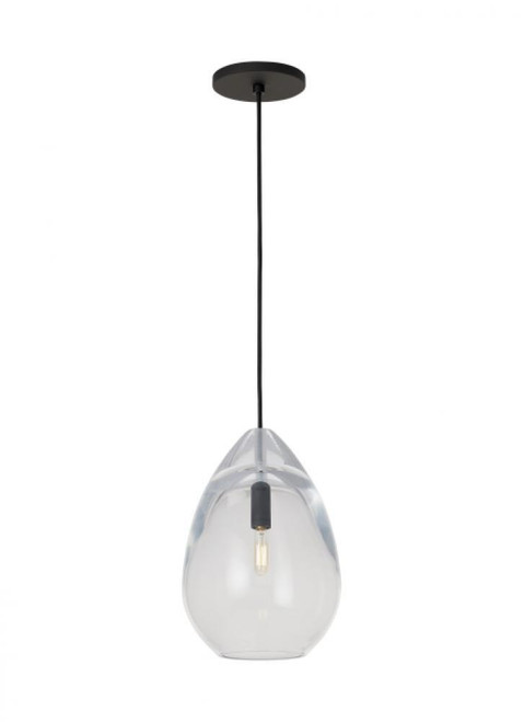 Visual Comfort & Co. Modern Collection Alina Small Accent Pendant, 1-Light, Nightshade Black, 6.8"H (SLPD278CB 70PKJ6D) 