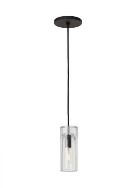 Visual Comfort & Co. Modern Collection Horizon Small Accent Pendant, 1-Light, Nightshade Black, 7.9"H (SLPD277CB 70PKK4Q) 