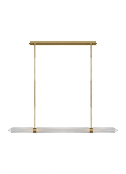 Visual Comfort & Co. Modern Collection Langston X-Large Linear Chandelier, LED, Plated Brass, 61"L (AKLS28627BR 70PKK4X) 
