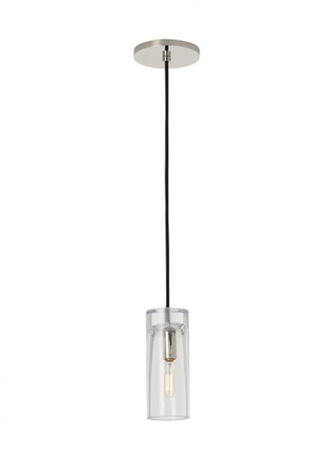 Visual Comfort & Co. Modern Collection Horizon Small Accent Pendant, 1-Light, LED, Polished Nickel, 7.9"H (SLPD277CN-L 70PKK4W) 