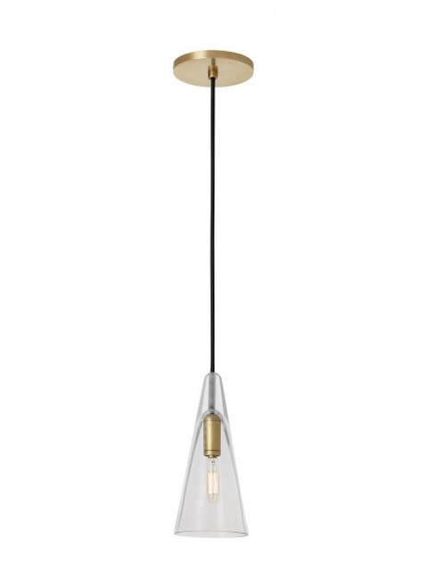 Visual Comfort & Co. Modern Collection Selina Small Accent Pendant, 1-Light, LED, Natural Brass, 9.7"H (SLPD281CNB-L 70PKL42) 